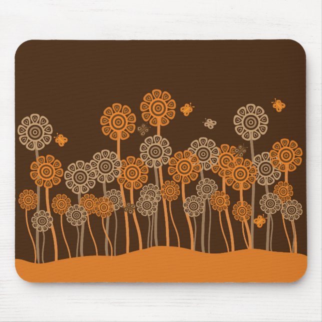 Funky retro garden mouse mat (Front)