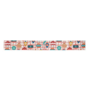 Funky retro groovy vintage nostalgic Christmas Satin Ribbon