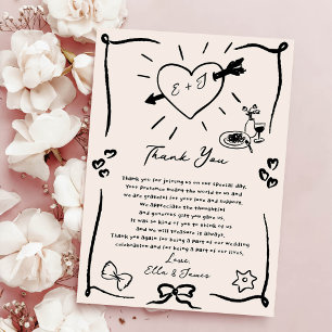 Funky Retro Main Drake Blac Mariage Carte de remer
