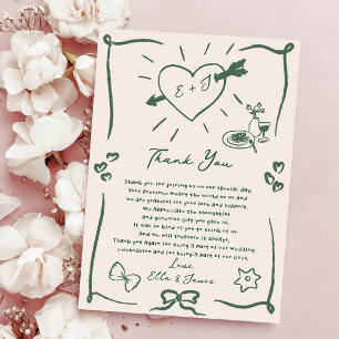 Funky Retro Main Drake Gree Carte de remerciements