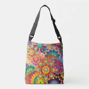 Funky Retro Pattern Abstract Bohemian Crossbody Bag