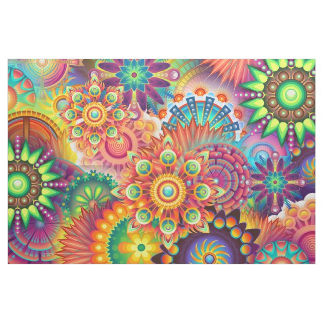 Funky Retro Pattern Abstract Bohemian Fabric (Yard)