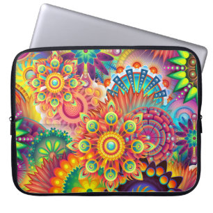 Funky Retro Pattern Abstract Bohemian Laptop Sleeve