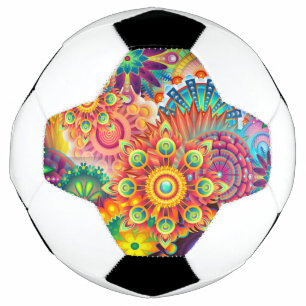 Funky Retro Pattern Abstract Bohemian Soccer Ball