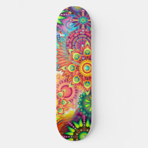 Funky Retro Pattern Abstract Boho Skateboard