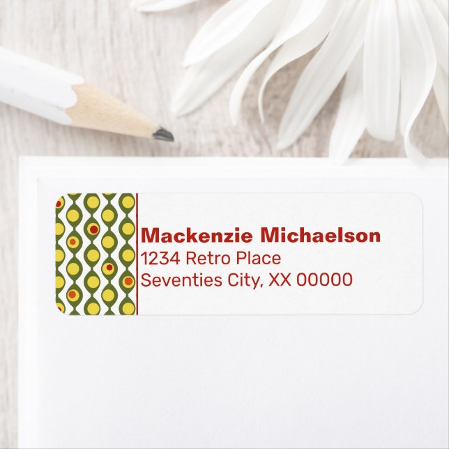 Funky Retro Perle d'Olive Personnalisé Couleurs Mo (En situation)