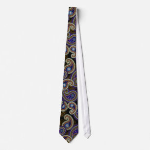 Funky Retro Purple Vintage Paisley Tie