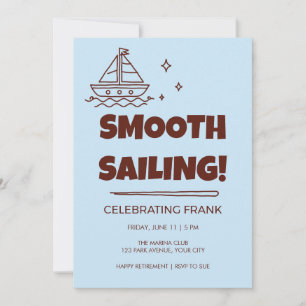 Funky Retro Smooth Sailing Retirement Invitation