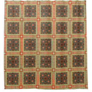 Funky Retro Square and Circle Tile Pattern