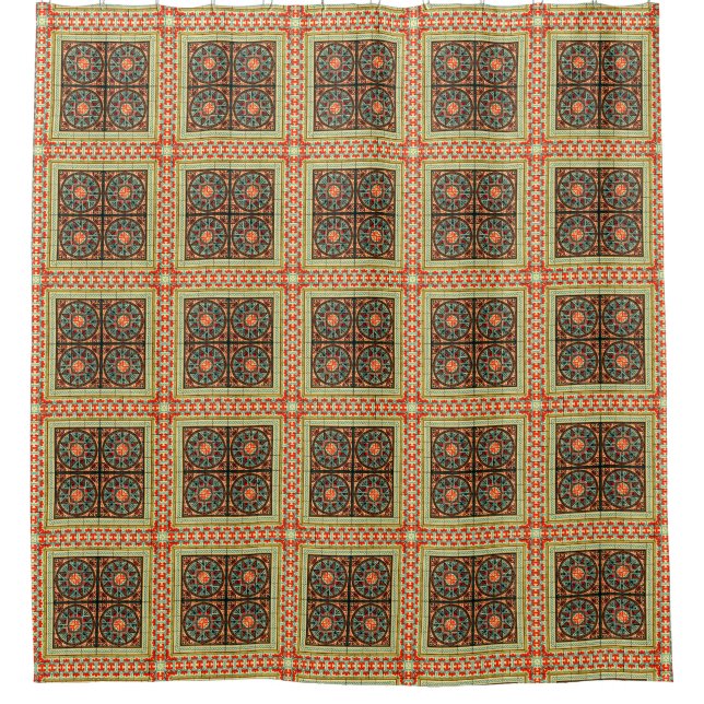 Funky Retro Square and Circle Tile Pattern (Front)