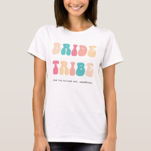 Funky Retro Vintage Bride Tribe Bachelorette Party T-Shirt