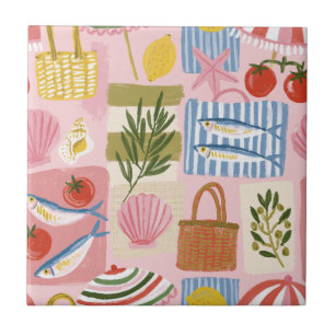 Funky Sardine Coastal Portuguese Tile