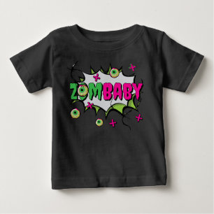 Funky Scary Cute ‘ZomBaby’ Zombie Pun Baby T-Shirt