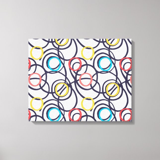 Funky Scribbled Doodles Canvas Print (Front)