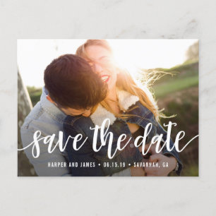 Funky Script Modern Save The Date Postcard