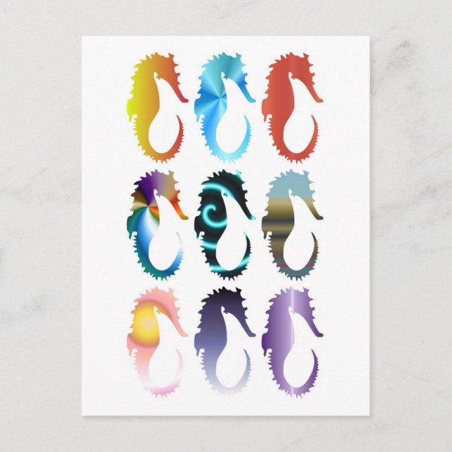 funky seahorses postcard (Front)