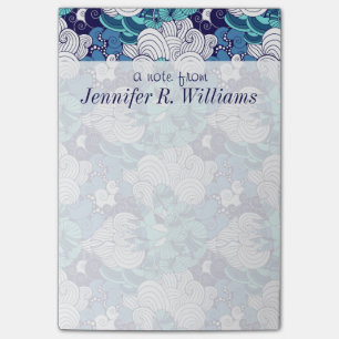 Funky Seashell Pattern   Add Your Name Post-it Notes