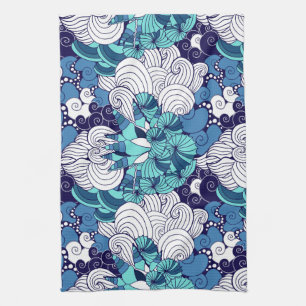 Funky Seashell Pattern Kitchen Towel