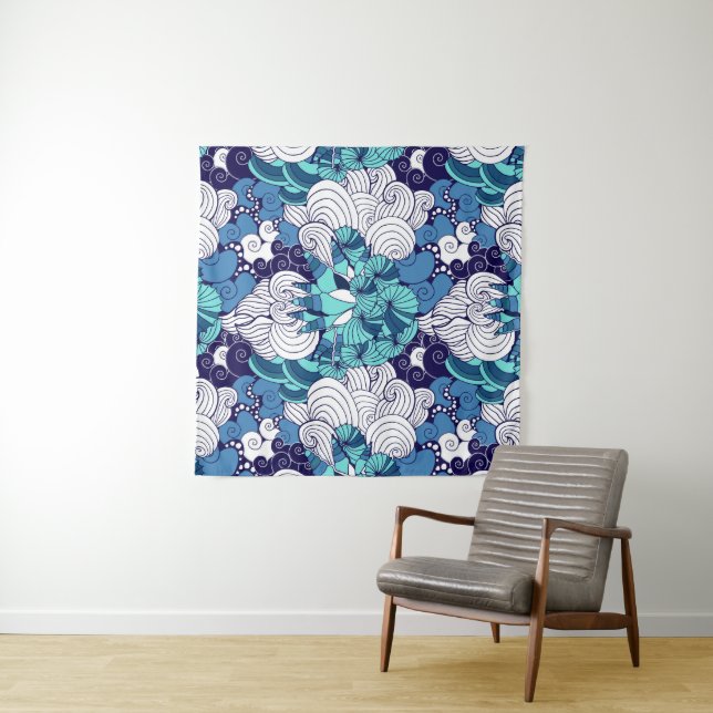 Funky Seashell Pattern Tapestry (In Situ (Horizontal))