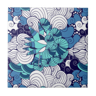 Funky Seashell Pattern Tile