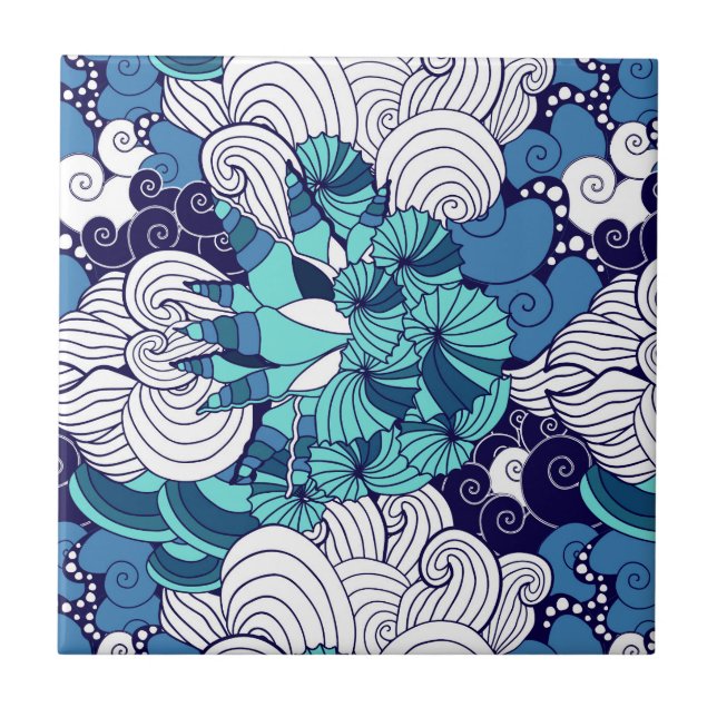 Funky Seashell Pattern Tile (Front)