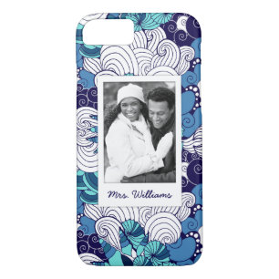 Funky Seashell Pattern   Your Photo & Name Case-Mate iPhone Case
