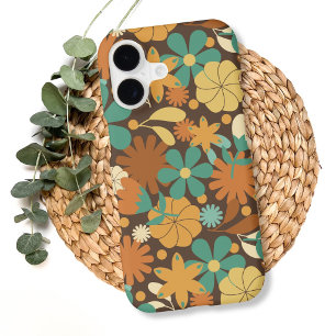Funky Sixties Retro Flower Power in Brown