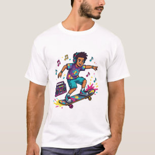 Funky Skater Boy Graphic T-Shirt