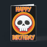 Funky Skull Birthday Card<br><div class="desc">Skulls are cool, funky skulls are even cooler and so are birthdays. So wish that special someone a happy birthday with this funky skull card. They are sure to know how much you think of them if you give them an awesome card like this one. This card also features a...</div>
