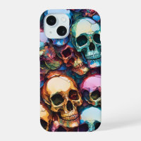 Funky Skull Goth iPhone 15 Case 
