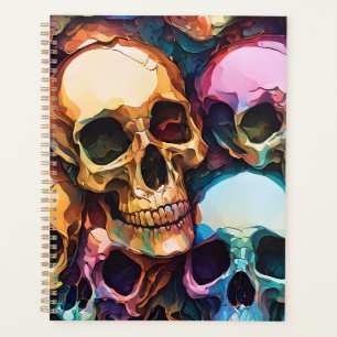 Funky Skull Pattern Edgy Gothic Stationary Planner