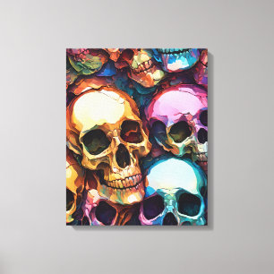 Funky Skulls Canvas Print