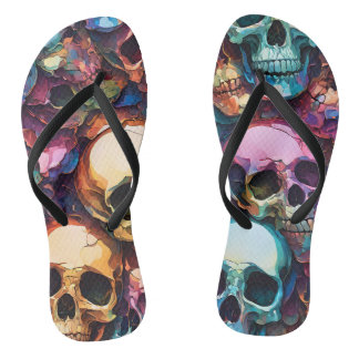 Funky Skulls Flip Flops