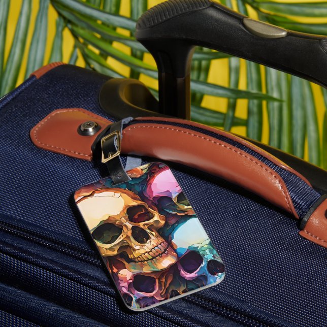 Funky Skulls Luggage Tag (Front Insitu 1)