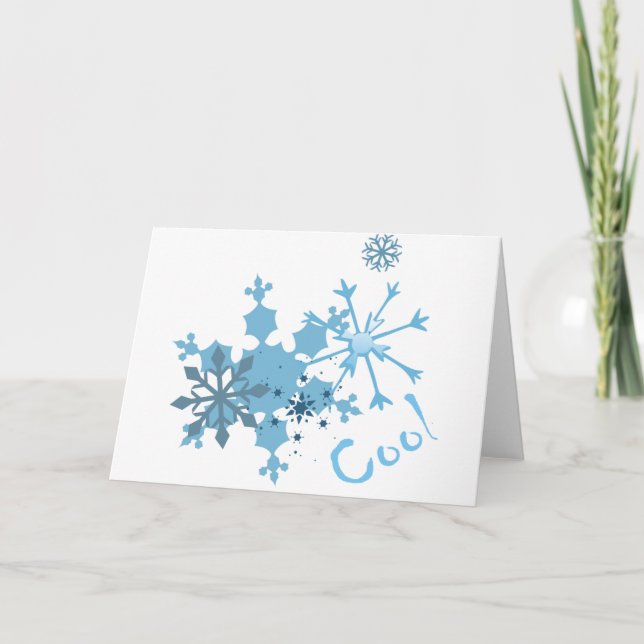 Funky Snowflakes Holiday Card (Front)