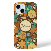 Funky Soixties puissance de fleur rétro en Brown