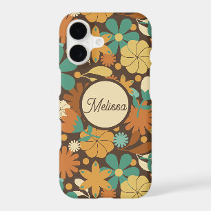 Funky Soixties puissance de fleur rétro en Brown