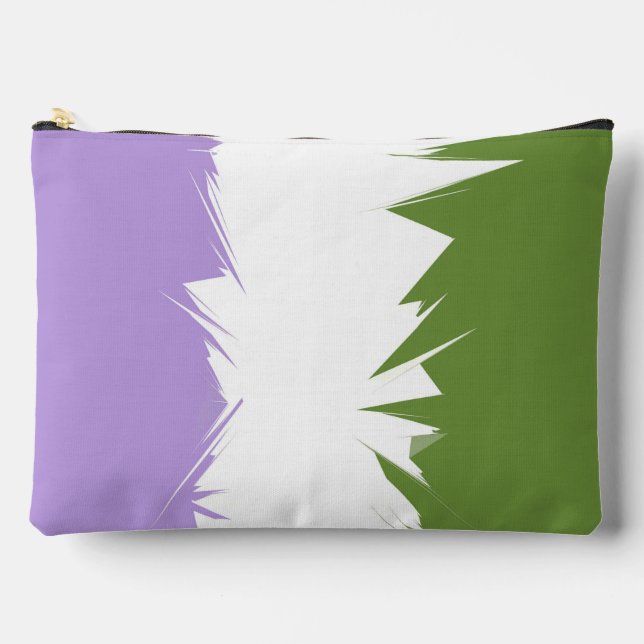 Funky Spiky ZigZag Abstract Genderqueer Pride Flag Accessory Pouch (Front)
