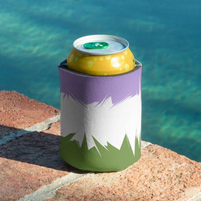 Funky Spiky ZigZag Abstract Genderqueer Pride Flag Can Cooler (In Situ Pool)