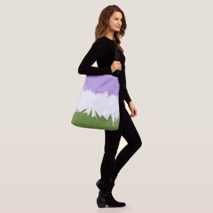 Funky Spiky ZigZag Abstract Genderqueer Pride Flag Crossbody Bag