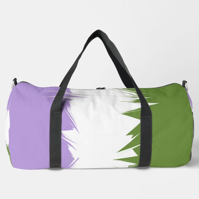 Funky Spiky ZigZag Abstract Genderqueer Pride Flag Duffle Bag (Front)