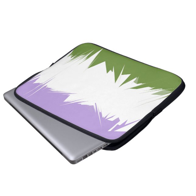 Funky Spiky ZigZag Abstract Genderqueer Pride Flag Laptop Sleeve (Front Bottom)