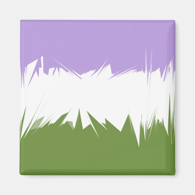 Funky Spiky ZigZag Abstract Genderqueer Pride Flag Magnet (Front)
