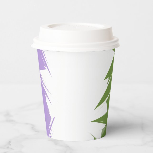 Funky Spiky ZigZag Abstract Genderqueer Pride Flag Paper Cups (Left)