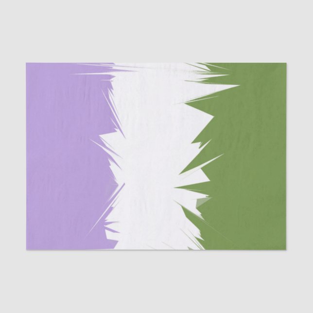 Funky Spiky ZigZag Abstract Genderqueer Pride Flag Tissue Paper (Front)