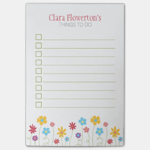 Funky Spring Flowers To Do List Post-it Notes