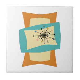 Funky Squeezed Rectangles Mid Century Modern Tile
