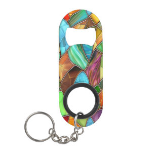  Funky Stained Glass Vibes Keychain Bottle Opener