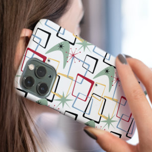 Funky Starburst Boomerang Squares Mid Century iPhone 15 Case