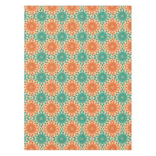 Funky Starburt Teal & Orange Design Tablecloth